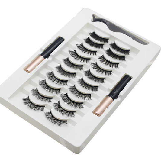 HKM-402451 Quantum Magnetic Eyelash Liquid Eyeliner Set with 10 Pairs of Magnetic Lashes and Tweezers