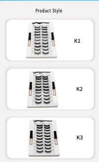 HKM-402451 Quantum Magnetic Eyelash Liquid Eyeliner Set with 10 Pairs of Magnetic Lashes and Tweezers