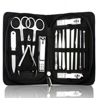 HKM-772051 15-Piece Stainless Steel Manicure and Pedicure Set with PU Leather Case