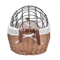 HKM-577107 Handmade Wicker Pet Bicycle Basket with Iron Frame - Size 30x25x30cm