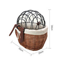 HKM-577107 Handmade Wicker Pet Bicycle Basket with Iron Frame - Size 30x25x30cm