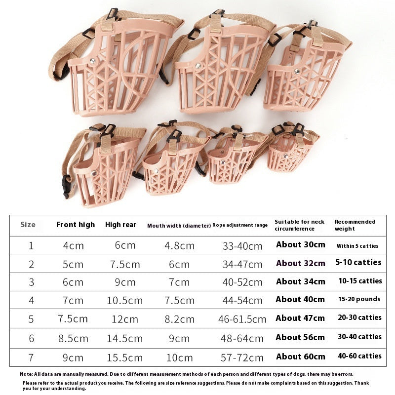 HKM-635923 Non-Grinding Anti-Bark and Anti-Bite Dog Mouth Cover for Small and Medium Dogs - Adjustable Nylon and PP Design