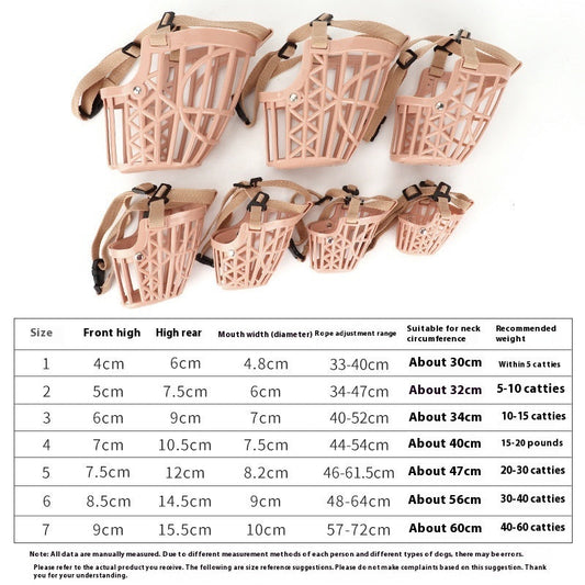 HKM-635923 Non-Grinding Anti-Bark and Anti-Bite Dog Mouth Cover for Small and Medium Dogs - Adjustable Nylon and PP Design