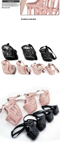 HKM-635923 Non-Grinding Anti-Bark and Anti-Bite Dog Mouth Cover for Small and Medium Dogs - Adjustable Nylon and PP Design