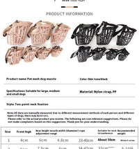 HKM-635923 Non-Grinding Anti-Bark and Anti-Bite Dog Mouth Cover for Small and Medium Dogs - Adjustable Nylon and PP Design