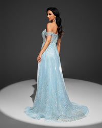 HKM-053523 Elegant Blue Evening Dress for Women - Style EZ25043
