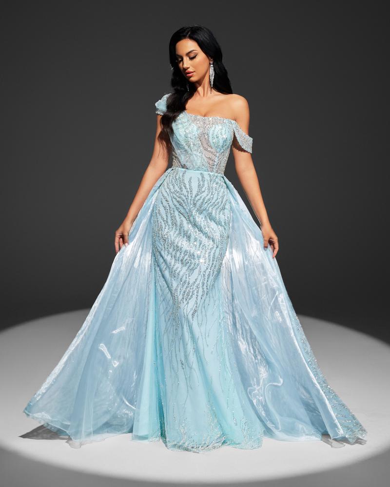 HKM-053523 Elegant Blue Evening Dress for Women - Style EZ25043