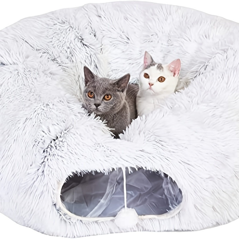 HKM-096787 Cozy Foldable Cat Nest and Tunnel for Warmth and Comfort