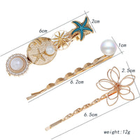 HKM-118099 Elegant Pearl Edge Hair Clip - Alloy Construction for Stylish Hold