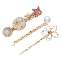 HKM-118099 Elegant Pearl Edge Hair Clip - Alloy Construction for Stylish Hold