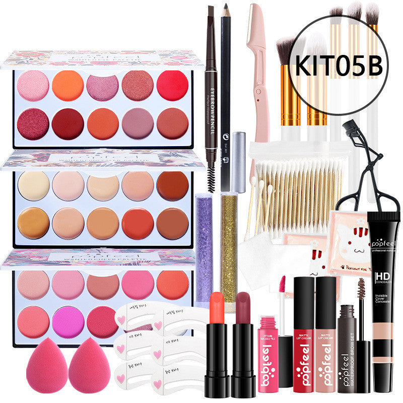 HKM-598739 Beginner-Friendly Makeup Cosmetics Set with Concealer, Eyeliner, and Eyebrow Pencil - 8+ Natural Color Options