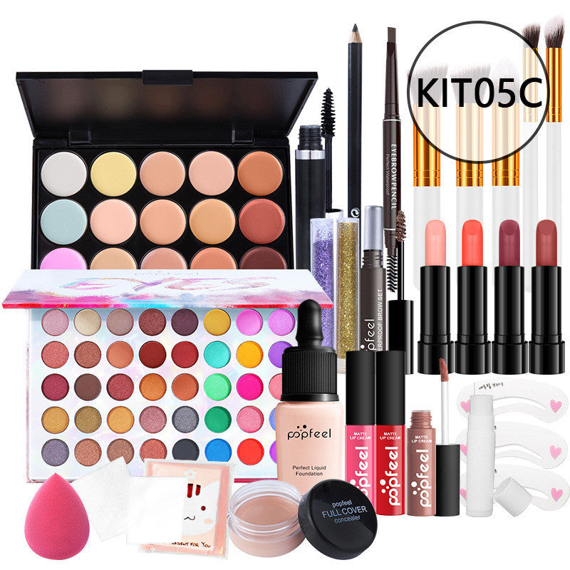 HKM-598739 Beginner-Friendly Makeup Cosmetics Set with Concealer, Eyeliner, and Eyebrow Pencil - 8+ Natural Color Options
