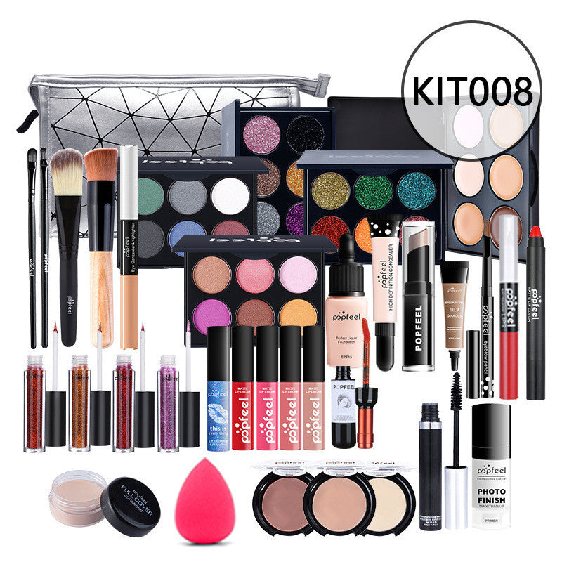 HKM-598739 Beginner-Friendly Makeup Cosmetics Set with Concealer, Eyeliner, and Eyebrow Pencil - 8+ Natural Color Options