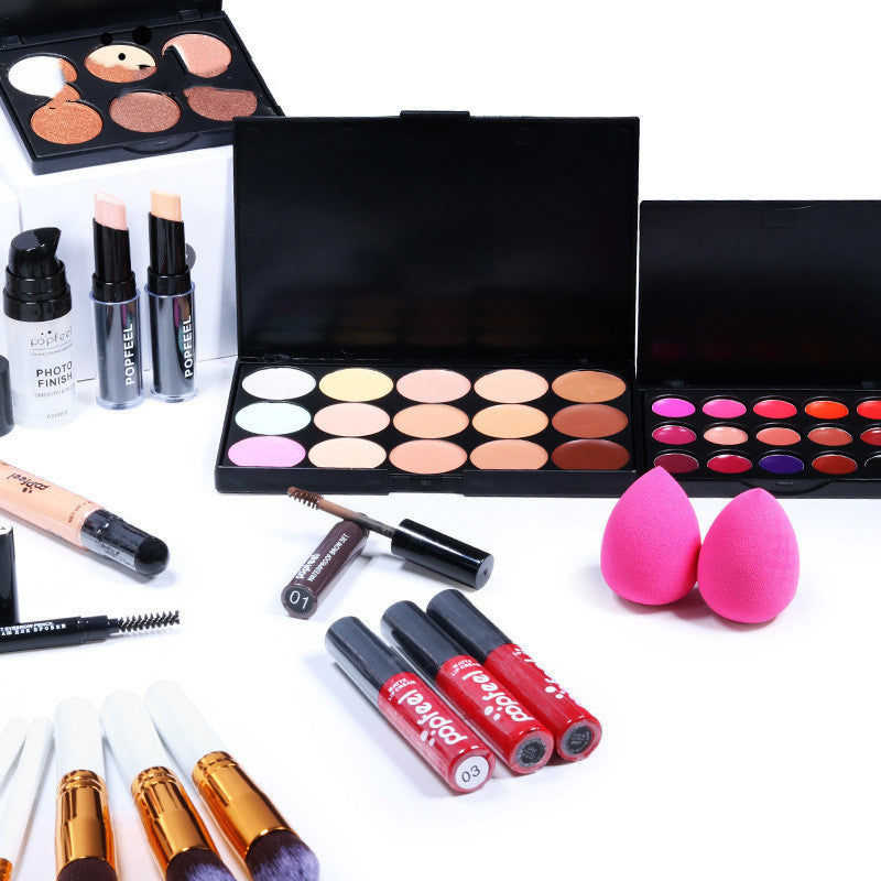 HKM-598739 Beginner-Friendly Makeup Cosmetics Set with Concealer, Eyeliner, and Eyebrow Pencil - 8+ Natural Color Options