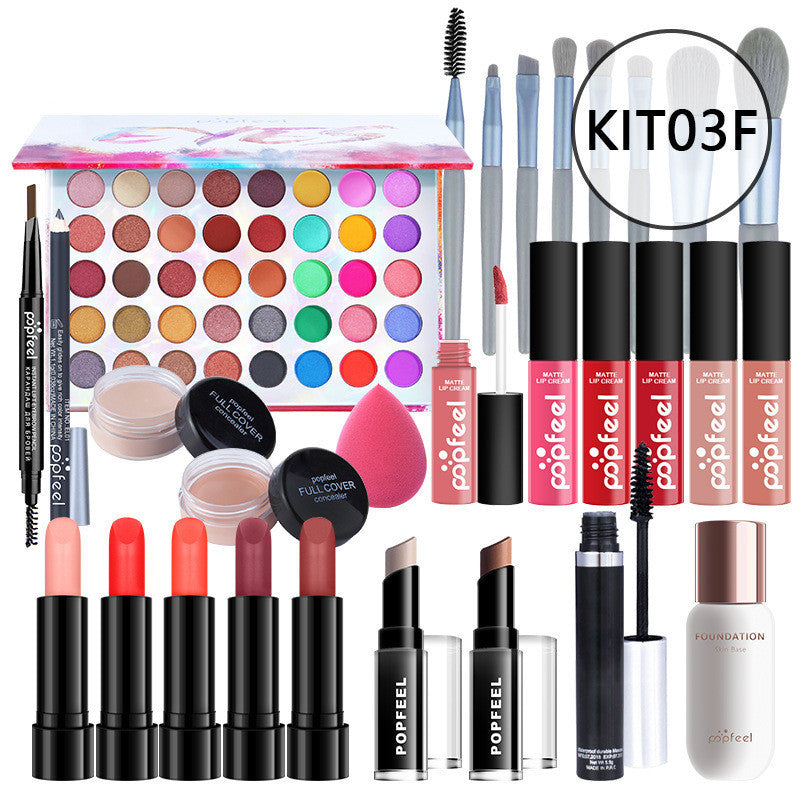 HKM-598739 Beginner-Friendly Makeup Cosmetics Set with Concealer, Eyeliner, and Eyebrow Pencil - 8+ Natural Color Options