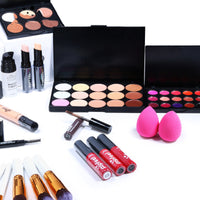 HKM-598739 Beginner-Friendly Makeup Cosmetics Set with Concealer, Eyeliner, and Eyebrow Pencil - 8+ Natural Color Options
