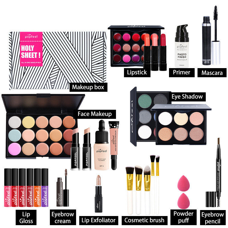 HKM-598739 Beginner-Friendly Makeup Cosmetics Set with Concealer, Eyeliner, and Eyebrow Pencil - 8+ Natural Color Options