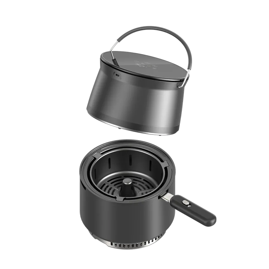 KTX-646675 Portable Lightweight Oil-Free Charcoal Air Fryer for Outdoor Camping