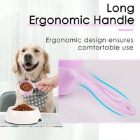 HKM-401427 Ergonomic Pet Food Scoop for Dogs, Cats, Birds, and Rabbits - 1/2 Cup Capacity, Dishwasher Safe, Durable Melamine Design