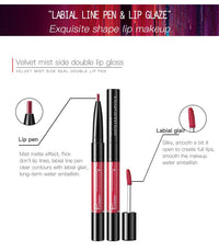 HKM-792211 2 in 1 Matte Lip Gloss and Lip Liner – Highly Pigmented Velvet Finish, Long Lasting Color, Easy Application