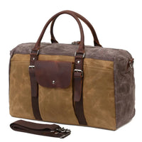 HKM-792403 Large Capacity Waterproof Canvas Travel Bag - Retro Portable Boarding Duffel Bag