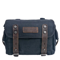 HKM-040339 Retro Messenger Bag for Men, Waterproof Batik Canvas and Cowhide Leather Photography Crossbody Bag, Multiple Color Options