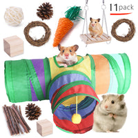 HKM-433043 Wooden Chew Toys for Small Pets - Multi-Set Molar Supplies for Rabbits, Guinea Pigs, and Parrots
