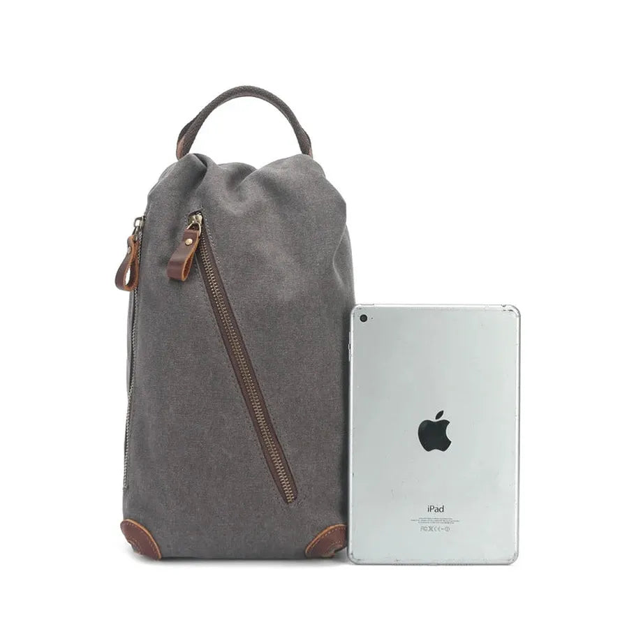 HKM-074259 Multifunctional Retro Casual Men's Shoulder Bag in Heavyweight Waxed Canvas