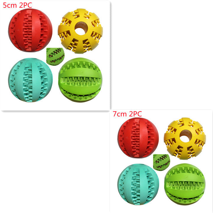HKM-679059 Mint-Flavored Rubber Food Ball Dog Toy - Bite Resistant Watermelon Tooth Shape for Chewing and Teeth Cleaning