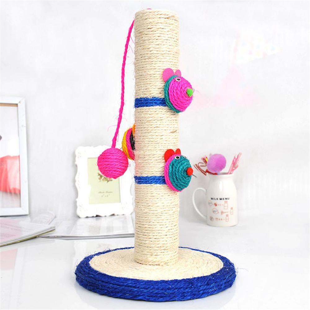 JMT-010314 Sisal Cat Scratching Column with Clown Mouse, Two Sizes Available
