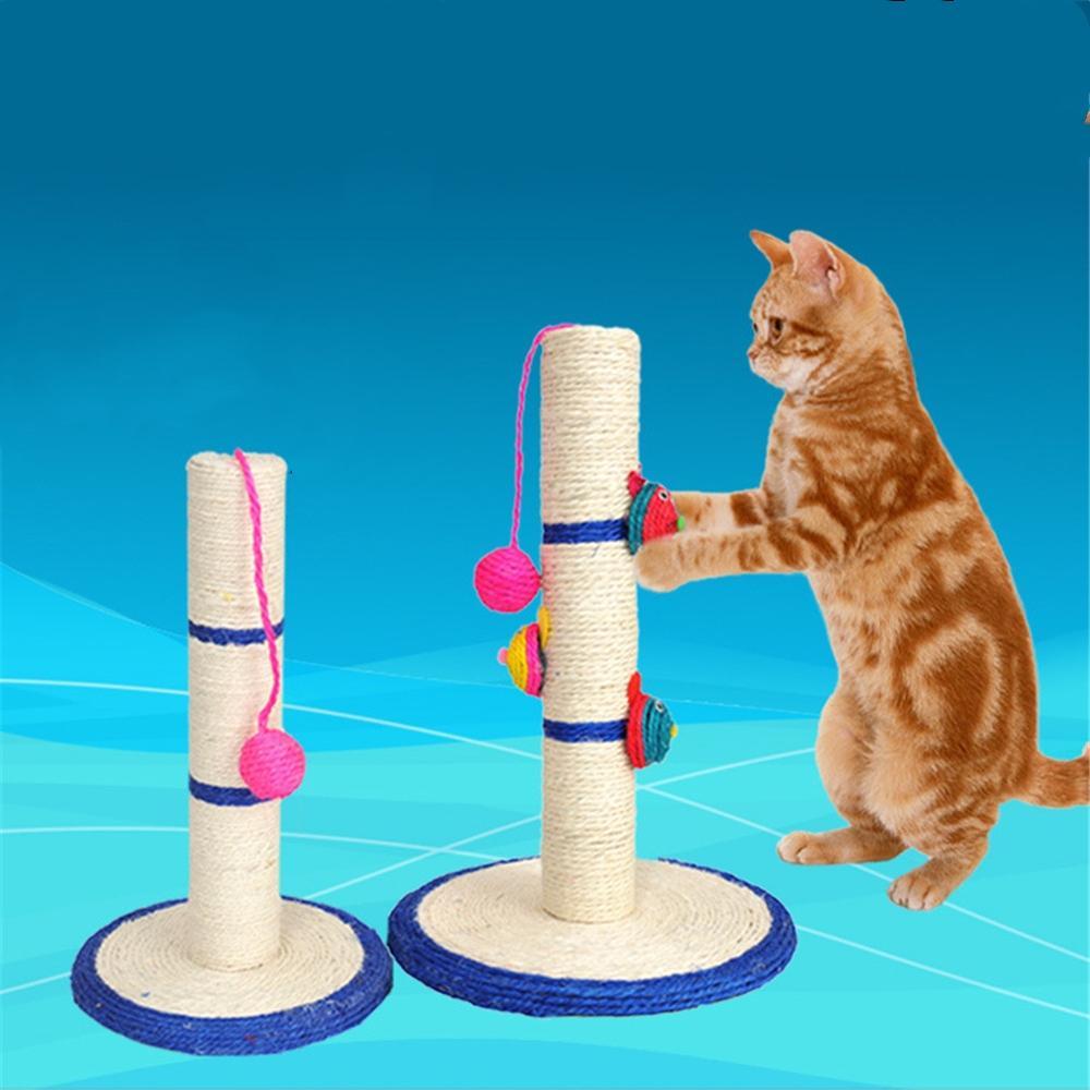 JMT-010314 Sisal Cat Scratching Column with Clown Mouse, Two Sizes Available