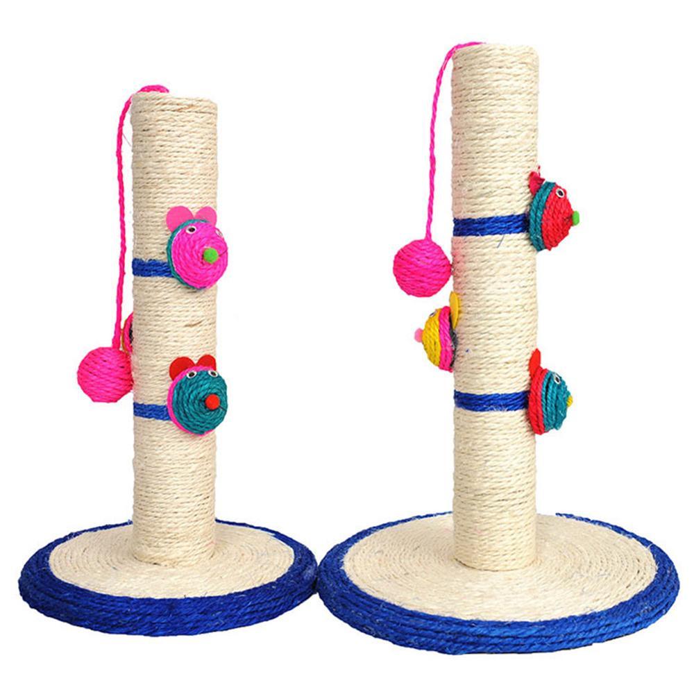 JMT-010314 Sisal Cat Scratching Column with Clown Mouse, Two Sizes Available