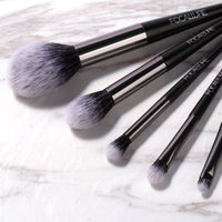 HKM-822675 Set of 6 Quick-Drying Makeup Brushes with Soft Man-Made Fibers and Aluminum Handles