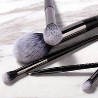 HKM-822675 Set of 6 Quick-Drying Makeup Brushes with Soft Man-Made Fibers and Aluminum Handles