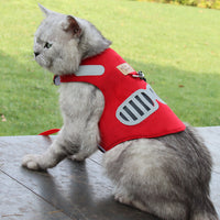 HKM-205331 Soft Suede Cat Harness with Traction Rope - Comfortable and Breathable Design for Cats