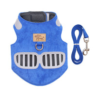 HKM-205331 Soft Suede Cat Harness with Traction Rope - Comfortable and Breathable Design for Cats