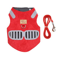 HKM-205331 Soft Suede Cat Harness with Traction Rope - Comfortable and Breathable Design for Cats