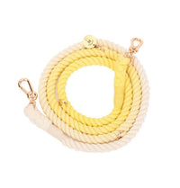 HKM-599379 Rainbow Gradient Multi-Functional Dog Walking Rope and Collar - Hand-Woven Cotton, Various Sizes Available