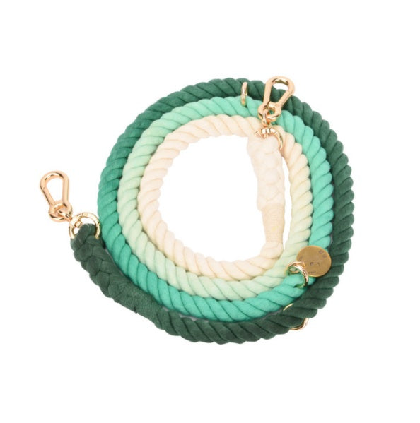 HKM-599379 Rainbow Gradient Multi-Functional Dog Walking Rope and Collar - Hand-Woven Cotton, Various Sizes Available