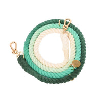HKM-599379 Rainbow Gradient Multi-Functional Dog Walking Rope and Collar - Hand-Woven Cotton, Various Sizes Available