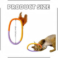 HKM-037523 Interactive Cotton Rope Cat Toy with Catnip and Feathers - Safe Chew and Kicker Toy for Cats and Kittens