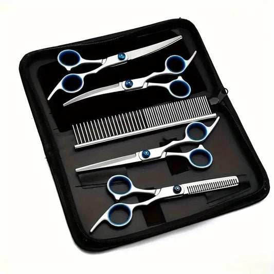 HKM-987347 Portable Metal Pet Grooming Scissors Set for Dogs