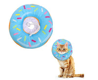 HKM-521683 Soft Cotton Flannel Cat Headgear in Blue - Cute Donut Pattern, Sizes XS to XL