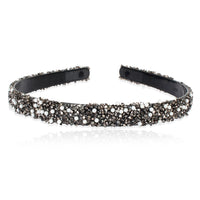 HKM-640083 Retro Semicircle Rhinestone Headband for Women - Colorful Diamond Design