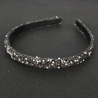 HKM-640083 Retro Semicircle Rhinestone Headband for Women - Colorful Diamond Design
