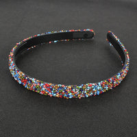 HKM-640083 Retro Semicircle Rhinestone Headband for Women - Colorful Diamond Design
