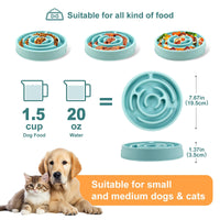 HKM-101907 Slow Feeder Puzzle Dog Bowl - Anti-Choking Silicone Design for Healthy Eating and Digestion