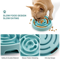 HKM-101907 Slow Feeder Puzzle Dog Bowl - Anti-Choking Silicone Design for Healthy Eating and Digestion