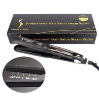 HKM-781267 Tourmaline Ceramic Steam Hair Straightener with Argan Oil Infusion and Adjustable Steam Control