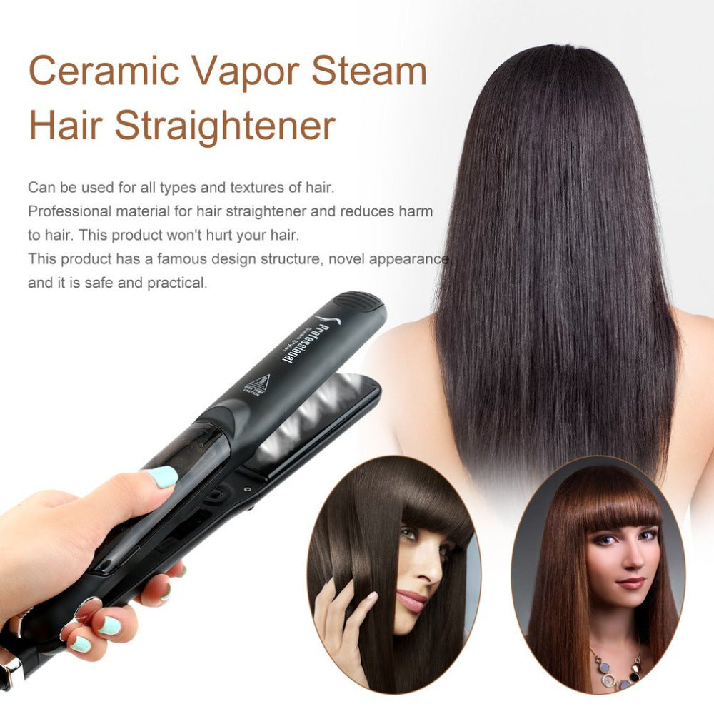 KTX-781267 Tourmaline Ceramic Steam Hair Straightener with Argan Oil Infusion and Adjustable Steam Control